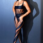 Look for Less: Kourtney Kardashian's Los Angeles Wolford Mat de Luxe  Forming Bodysuit, alice + olivia Bone L…