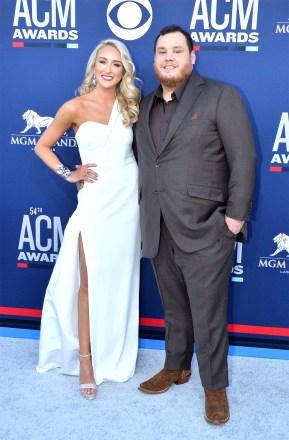 (L-R) Nicole Hocking and Luke Combs attend the 54th annual Academy of Country Music Awards held at the MGM Grand Garden Arena in Las Vegas, Nevada on April 7, 2019. The show will broadcast live on CBS.
Academy of Country Music Awards 2019, Las Vegas, Nevada, United States - 07 Apr 2019