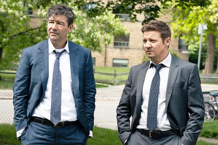 Pictured: Kyle Chandler as Mitch and Jeremy Renner as Mike of the Paramount+ series MAYOR OF KINGSTOWN. Photo Cr: Emerson Miller ViacomCBS  ©2021 Paramount+, Inc. All Rights Reserved.