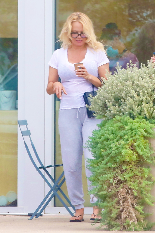 Pamela Anderson Goes Makeup Free And Wears Nearly Sheer White Shirt Hollywood Life 