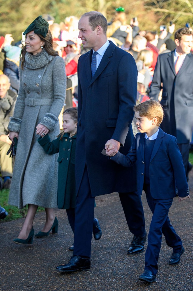 Prince William & Kate Middleton With The Kids At Christmas