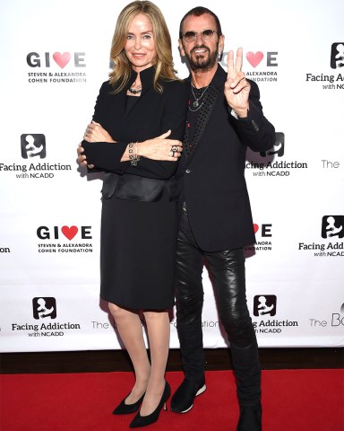 Ringo Starr, Barbara Bach. Sir Ringo Starr, left, his wife Barbara Bach pose together at the Facing Addiction with NCADD (National Council on Alcoholism and Drug Dependence) gala at the Rainbow Room, in New York 2018 Facing Addiction Gala, New York, USA - 08 Oct 2018