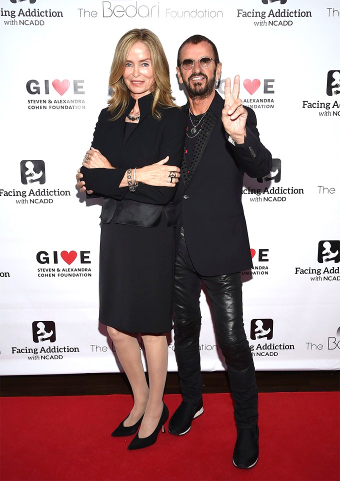 Ringo Starr & Barbara Bach on a red carpet