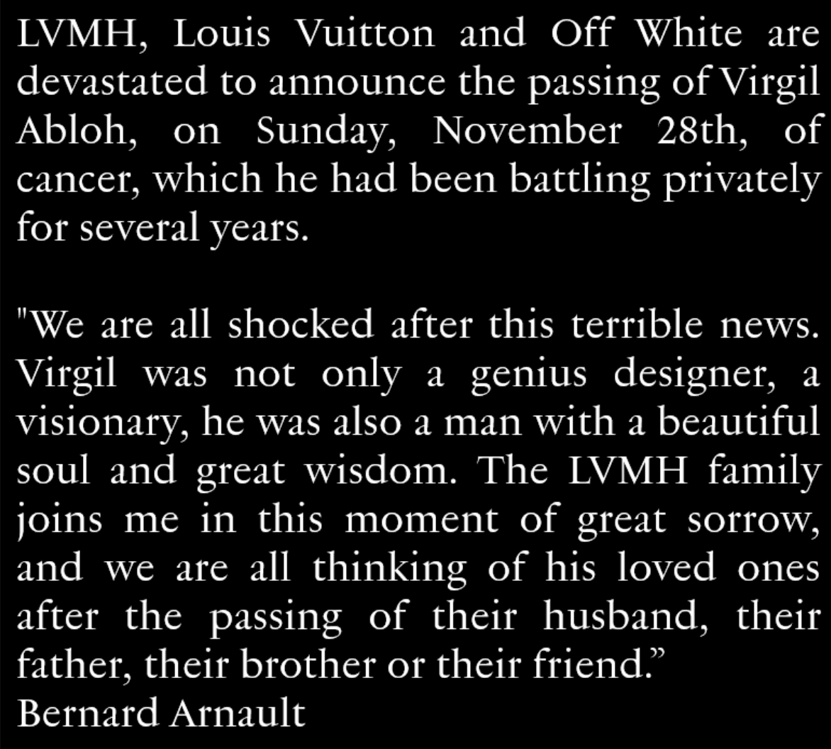 Virgil Abloh Louis Vuitton Artistic Director Twitter