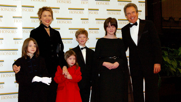 Annette Bening, Warren Beatty, and family