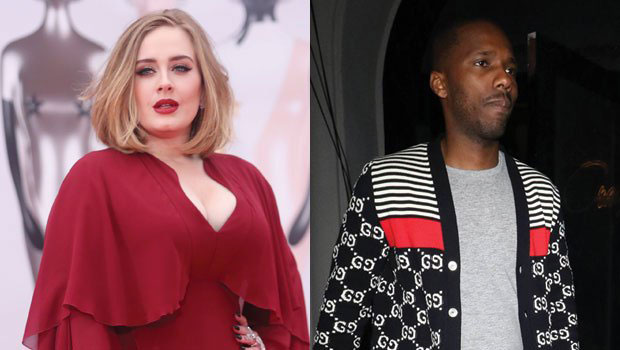 Adele Makes Big Splash in Skintight Leather with Rich Paul at