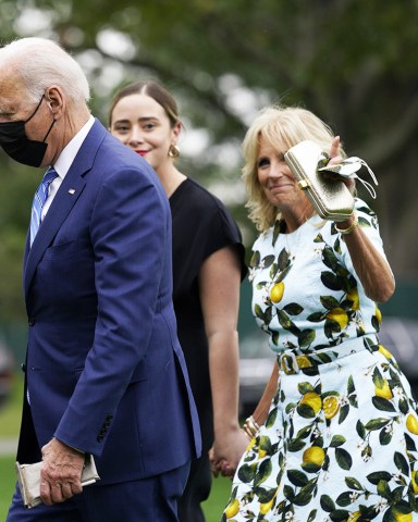 United States President Joe Biden walk with First lady Jill Biden and granddaughter Naomi Biden on the South Lawn of the White House upon their return to Washington after the weekend in Delaware. Joe Biden returns after the weekend - Washington, Washington, District of Columbia, USA - 11 Oct 2021