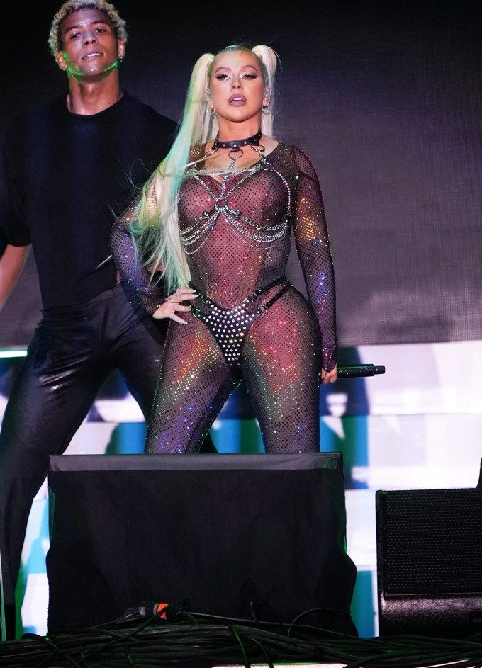 Christina Aguilera performs at the Pride Island concert