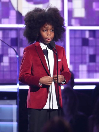 Raif-Henok Emmanuel Kendrick introduces a performance by grandmother Diana Ross at the 61st annual Grammy Awards, in Los Angeles
61st Annual Grammy Awards - Show, Los Angeles, USA - 10 Feb 2019
