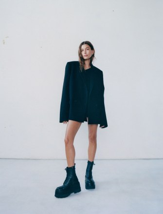 "These pieces are what my idea of the perfect essentials are this autumn/winter and every season in between that can be your permanent staple pieces. I hope you all love them as much as I do." The company was established in 2017 by co-founders Josh Goot and Christine Centenera and primarily focuses on minimalist styles that are appropriate for the urban wardrobe. “Hailey has an incredible eye, taste level and decisiveness that made the process smooth and straightforward because she was very clear on what she wanted from the outset,” said co-founder Christine Centenera. Editorial usage. Credit Courtesy of WARDROBE.NYC / MEGA. 21 Sep 2022 Pictured: Hailey Bieber for WARDROBE.NYC. Photo credit: Courtesy of WARDROBE.NYC/MEGA TheMegaAgency.com +1 888 505 6342 (Mega Agency TagID: MEGA899919_003.jpg) [Photo via Mega Agency]