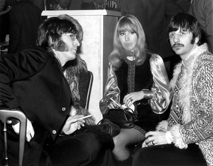 John Lennon with wife Cynthia and Ringo Starr