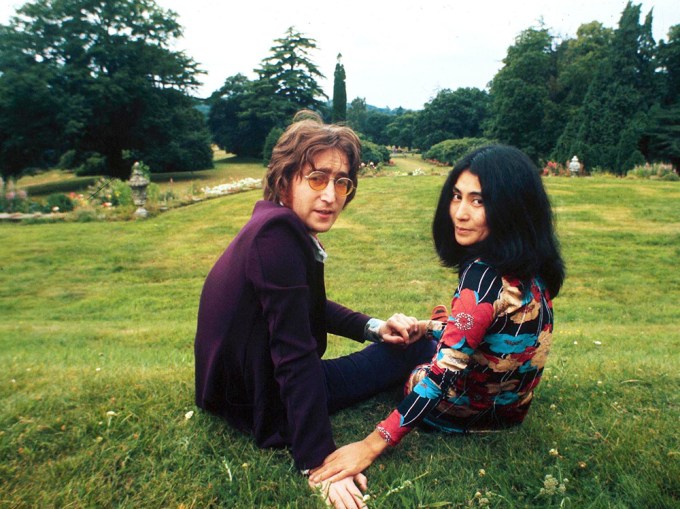 John Lennon and Yoko Ono at their home in Tittenhurst Park, Britain