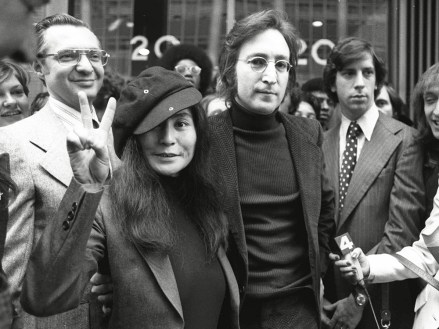 John Lennon, Yoko Ono John Lennon and his wife, Yoko Ono, leave a US Immigration hearing in New York City.  The argument over President Barack Obama's legal authority to defer deportations began 42 years ago with a bit of hashish, a dogged lawyer and, yes, John Lennon and Yoko Ono.  Lennon was facing deportation from a Nixon administration eager to disrupt the ex-Beatle's planned concert tour and voter registration drive.  The case hinged on Lennon's 1968 conviction for possession of cannabis resin in London.  Lennon ultimately succeeded.  The case's legacy is an integral part of the legal foundation Obama relied on in 2012 to set up a program that has deferred the deportation of more than 580,000 immigrants who entered the country illegally as children Obama Immigration Lennon, NEW YORK, USA