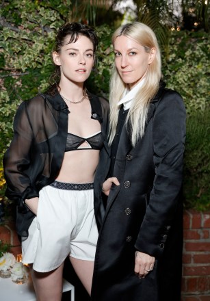 BEVERLY HILLS, CALIFORNIA - MARCH 09: (L-R) Kristen Stewart and Dylan Meyer attend the CHANEL and Charles Finch Annual Pre-Oscar Dinner at The Polo Lounge at The Beverly Hills Hotel on March 09, 2024 in Beverly Hills, California. (Photo by Stefanie Keenan/WireImage)
