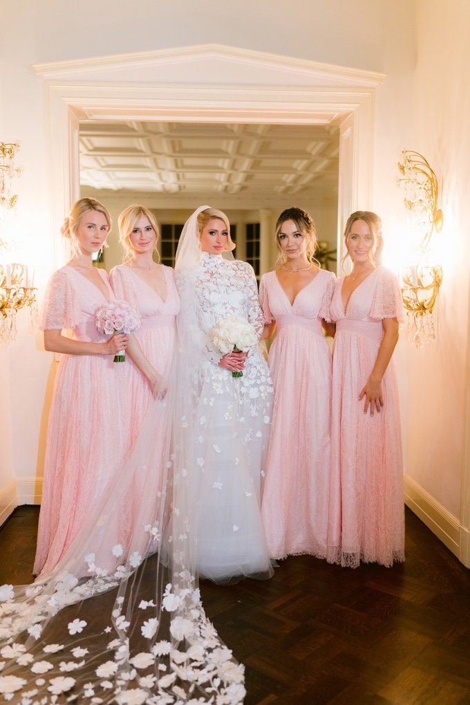 Paris Hilton With Bridesmaids