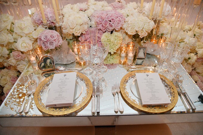 The Table Setting at Paris Hilton and Carter Reum’s Wedding