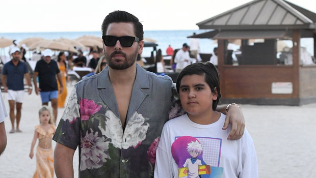 Kourtney Kardashian, Scott Disick and their son Mason at Barney's