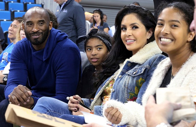 Bryant family at a CAA women’s basketball game