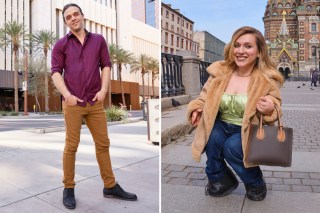 Ben & Mahogany, stars of 90 Day Fiancé: Before the 90 Days, pose for promotional portraits  in San Bartolo, near Lima, Peru.