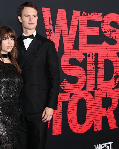 Ansel Elgort (R), joined by girlfriend Violetta Komyshan (L), attends the premiere of 'West Side Story' in Hollywood, California, USA, 07 December 2021. The film will be released in US theaters 10 December 2021. West Side Story premiere in Los Angeles, Hollywood, USA - 07 Dec 2021