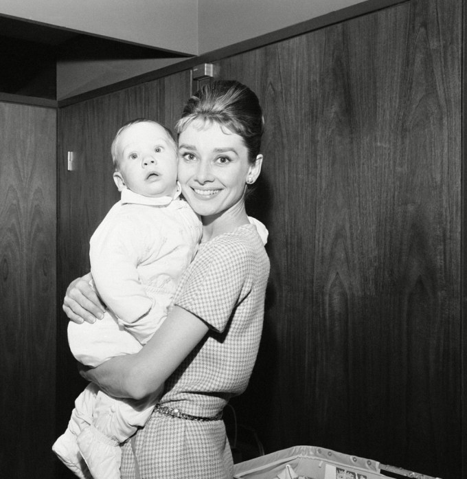 Audrey Hepburn Cradles Her Baby Son