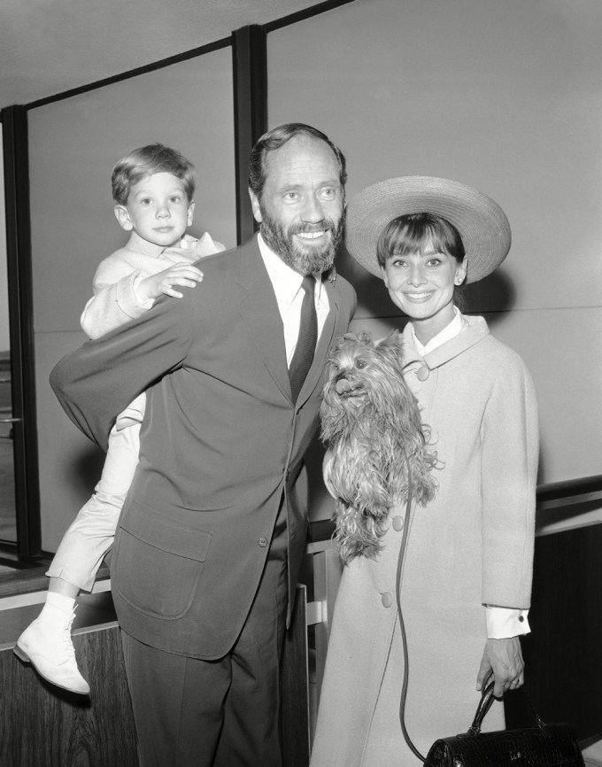 Audrey Hepburn & Husband Mel Arrive In Los Angeles With Son