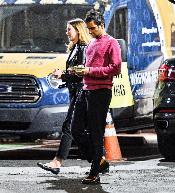 EXCLUSIVE: Aziz Ansari fiancée Serena Campbell Get Close After Sushi Dinner In Los Angeles, CA.