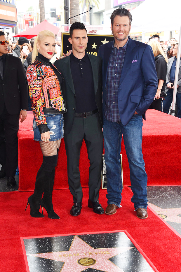 Gwen Stefani, Adam Levine, and Blake Shelton 