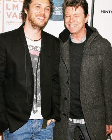 Duncan Jones and David Bowie
'Moon' Film Premiere At The Tribeca Film Festival, New York, America - 30 Apr 2009
Tribeca Film Festival premiere of Sony Pictures Classics 'Moon' . The film was directed by Duncan Jones the son of David Bowie .