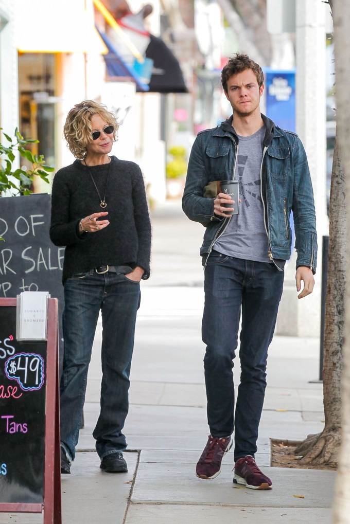 Meg Ryan & Jack Quaid Grab Coffee In Los Angeles