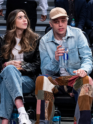 Pete Davidson Catches Knicks Game In Blue Corduroy Jacket