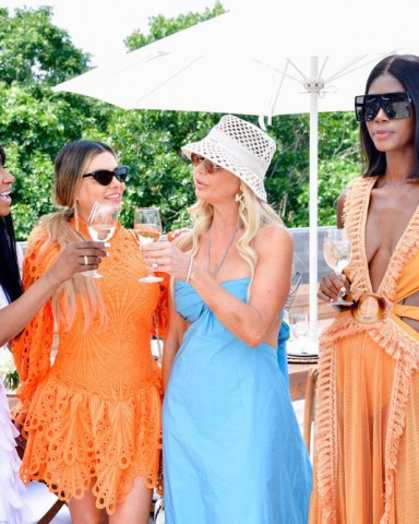 THE REAL HOUSEWIVES OF MIAMI -- Pictured: (l-r) Guerdy Abraira, Adriana de Moura, Alexia Echevarria, Kiki Barth -- (Photo by: Eugene Gologursky/Peacock)