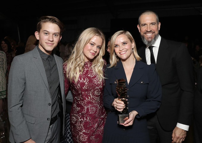 Reese Witherspoon with Jim and her kids at The Hollywood Reporter’s ‘Women in Entertainment’ Gala