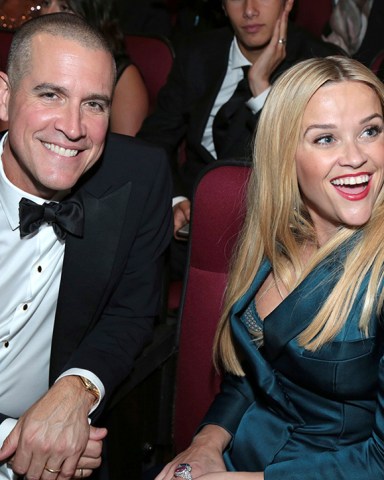 Jim Toth, Reese Witherspoon. Jim Toth, left, and Reese Witherspoon pose in the audience at the 69th Primetime Emmy Awards, at the Microsoft Theater in Los Angeles
69th Primetime Emmy Awards - Audience, Los Angeles, USA - 17 Sep 2017