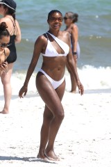 EXCLUSIVE: Actress Gabrielle Union looks amazing in a white bikini as she hits the beach in Miami. 15 Jun 2023 Pictured: Gabrielle Union. Photo credit: MEGA TheMegaAgency.com +1 888 505 6342 (Mega Agency TagID: MEGA995706_004.jpg) [Photo via Mega Agency]