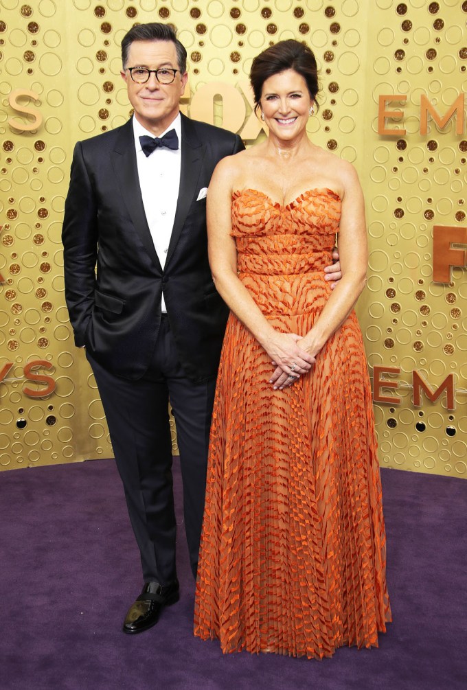 Stephen Colbert & His Wife At The 2019 Emmys