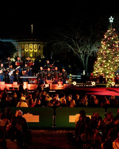 Keb' Mo' perform as President Joe Biden and first lady Jill Biden attend the National Christmas Tree lighting ceremony at the Ellipse near the White House, in Washington
Biden Christmas Tree, Washington, United States - 02 Dec 2021