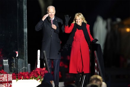 President Joe Biden and first lady Jill Biden attend the National Christmas Tree lighting ceremony at the Ellipse near the White House, in Washington
Biden Christmas Tree, Washington, United States - 02 Dec 2021