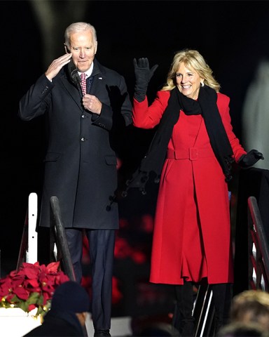 President Joe Biden and first lady Jill Biden attend the National Christmas Tree lighting ceremony at the Ellipse near the White House, in Washington
Biden Christmas Tree, Washington, United States - 02 Dec 2021