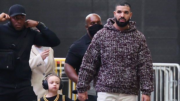 Drake and Son Adonis Attend Raptors Game, Outfit Details