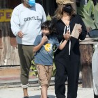 Halle Berry goes shopping with boyfriend Van Hunt and son Maceo at Wylie's Bait & Tackle fishing store in LA