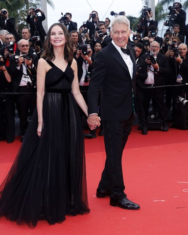 Harrison Ford (R) and Calista Flockhart arrive for the screening of 'Indiana Jones and the Dial of Destiny' during the 76th annual Cannes Film Festival, in Cannes, France, 18 May 2023. The festival runs from 16 to 27 May.
Indiana Jones and the Dial of Destiny - Premiere - 76th Cannes Film Festival, France - 18 May 2023