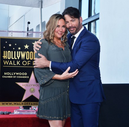 Grammy and Emmy-award winning American singer, composer, actor, and television host Harry Connick Jr. is joined by his wife Jill Goodacre during an unveiling ceremony honoring him with the 2,678th star on the Hollywood Walk of Fame in Los Angeles on Thursday, October 24th, 2019. Connick's star is next to Cole Porter, one of his favorite songwriters.
Harry Connick Jr. Fame Walk, Los Angeles, California, United States - 24 Oct 2019