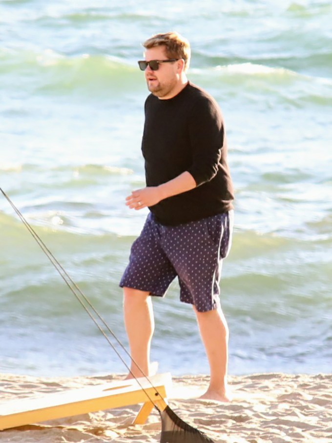 James Corden Enjoys The Beach
