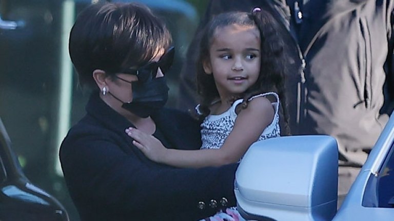Kris Jenner Holds Dream Kardashian In Calabasas Ahead Of Photoshoot