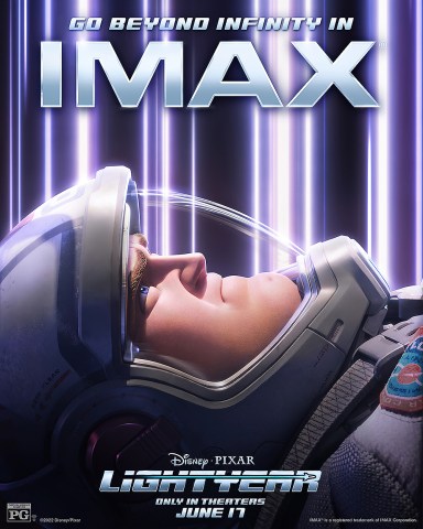 LIGHTYEAR, US IMAX poster, Buzz Lightyear (voice: Chris Evans), 2022. © Walt Disney Studios Motion Pictures / Courtesy Everett Collection