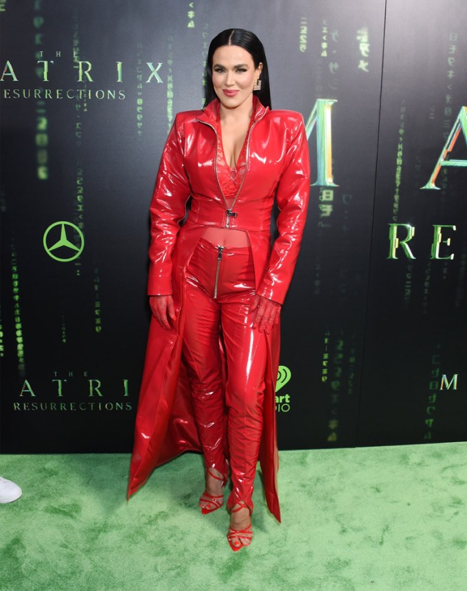 C.J. Perry Rocks Red Latex At ‘The Matrix Resurrections’ Premiere