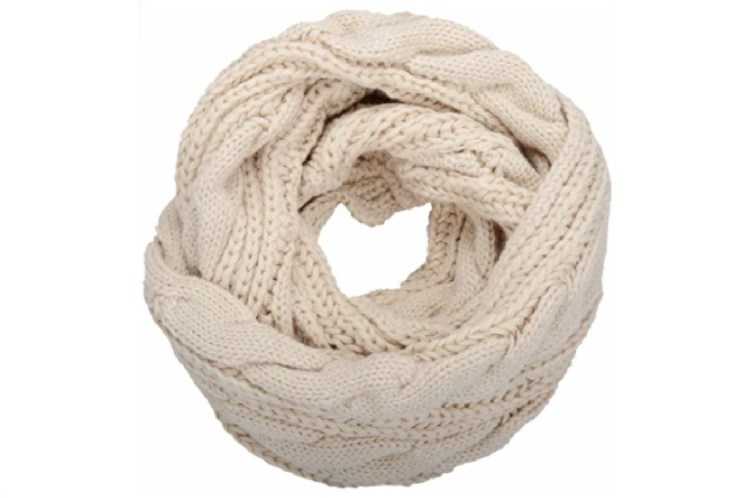 ON SALE Gold Infinity Scarf Stretchy Crinkle Loop Scarf Women's