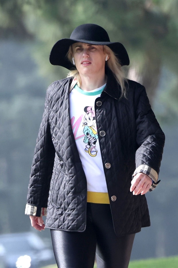 Rebel Wilson Shows Off Leather Leggings On Los Angeles Walk