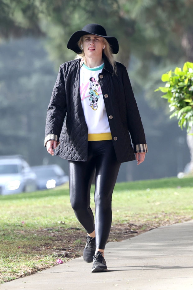 Rebel Wilson Shows Off Leather Leggings On Los Angeles Walk